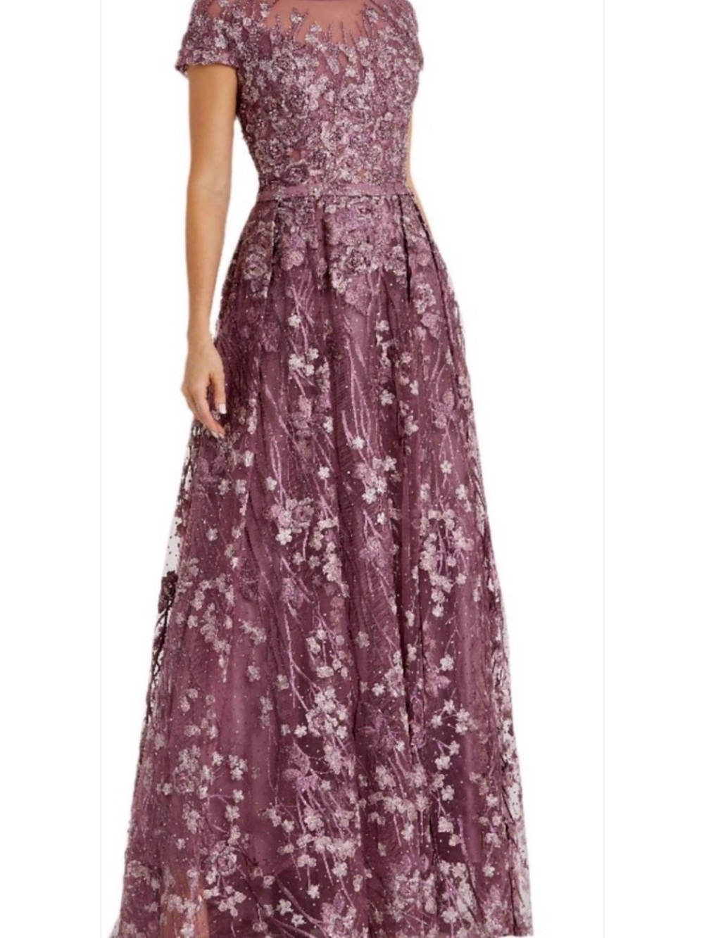 Mac Duggal wisteria /soft purple  Beaded Floral Wedding Dress Bodice